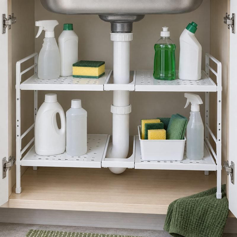 SimpleHouseware Expandable Under-Sink Shelf
